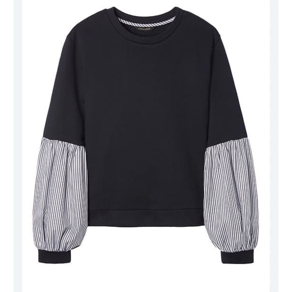 Banana Republic Women's XS Navy White‎ stripped Pullover Sweater Crewneck Casual